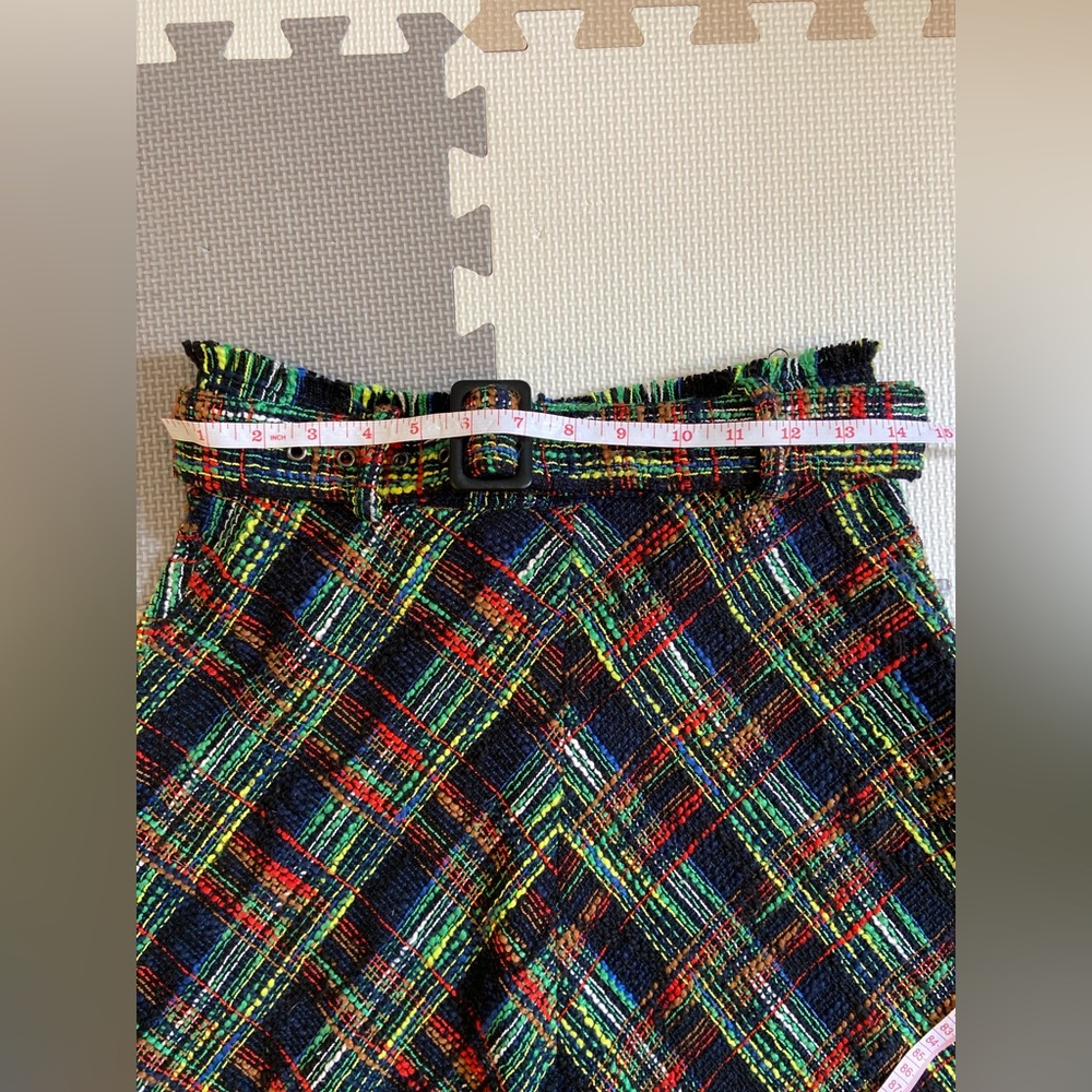 Zara tweed plaid A-Line Skirt - Multicolor - Picture 3 of 4